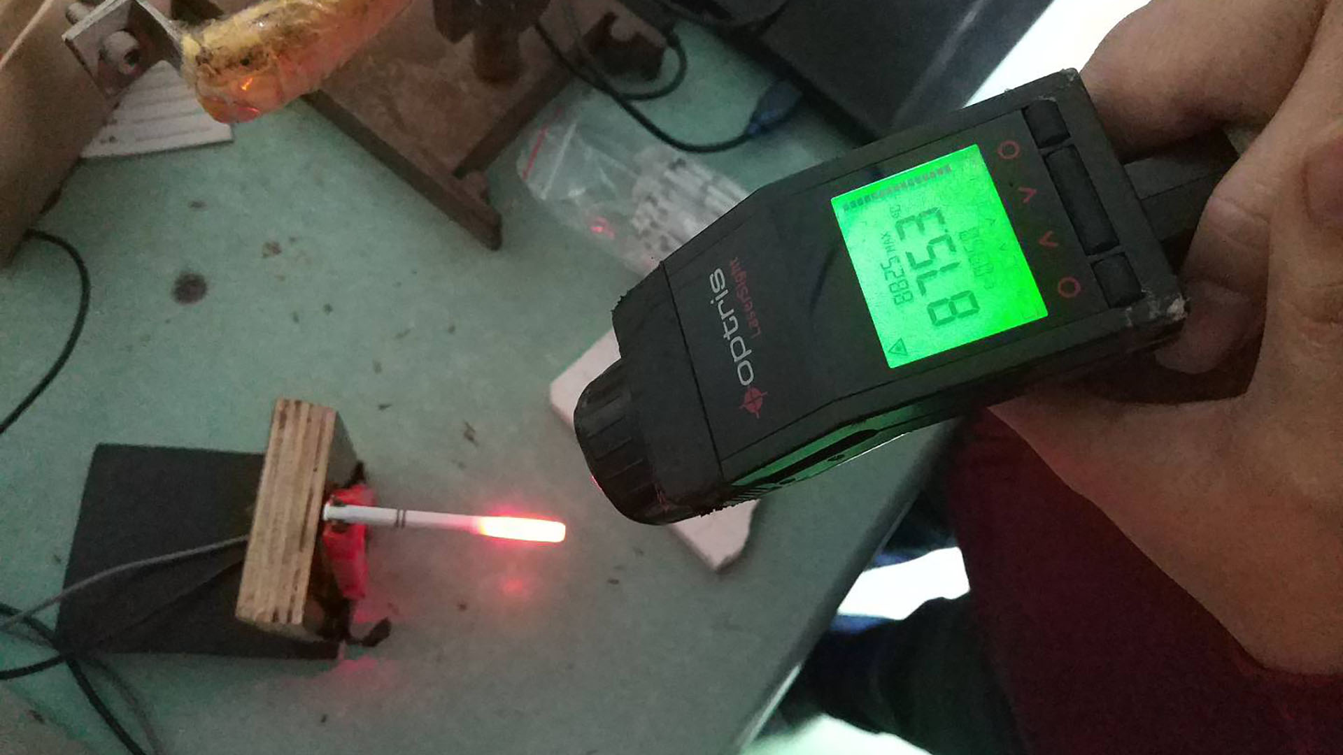 Real-time data measured by infrared thermometer